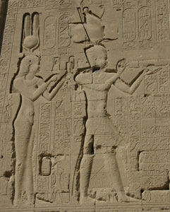 Cleopatra and Cesarion at Dendera copyright Alex Lbh