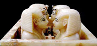 Alabaster canopic chest and jars of Tutankhamun