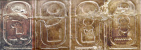 The eighteenth dynasty names on the Abydos kings list (Copyright Rudolf-Ochmann)