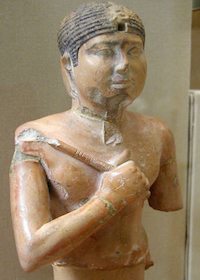 Statue of Neferefre from the collumned hall of the mortuary temple (copyright Jon Bosworth the Egypt Archive)