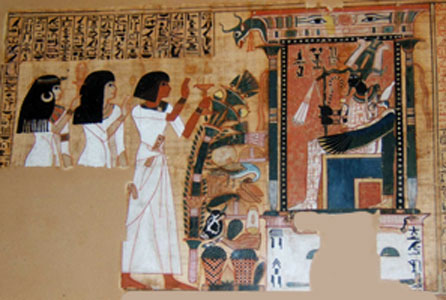 Osiris sitting in judgement, from the Book of the Dead