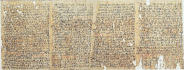 Westcar Papyrus, Berlin, Keith Schengili-Roberts CC BY-SA 2.5 via Wikimedia Commons